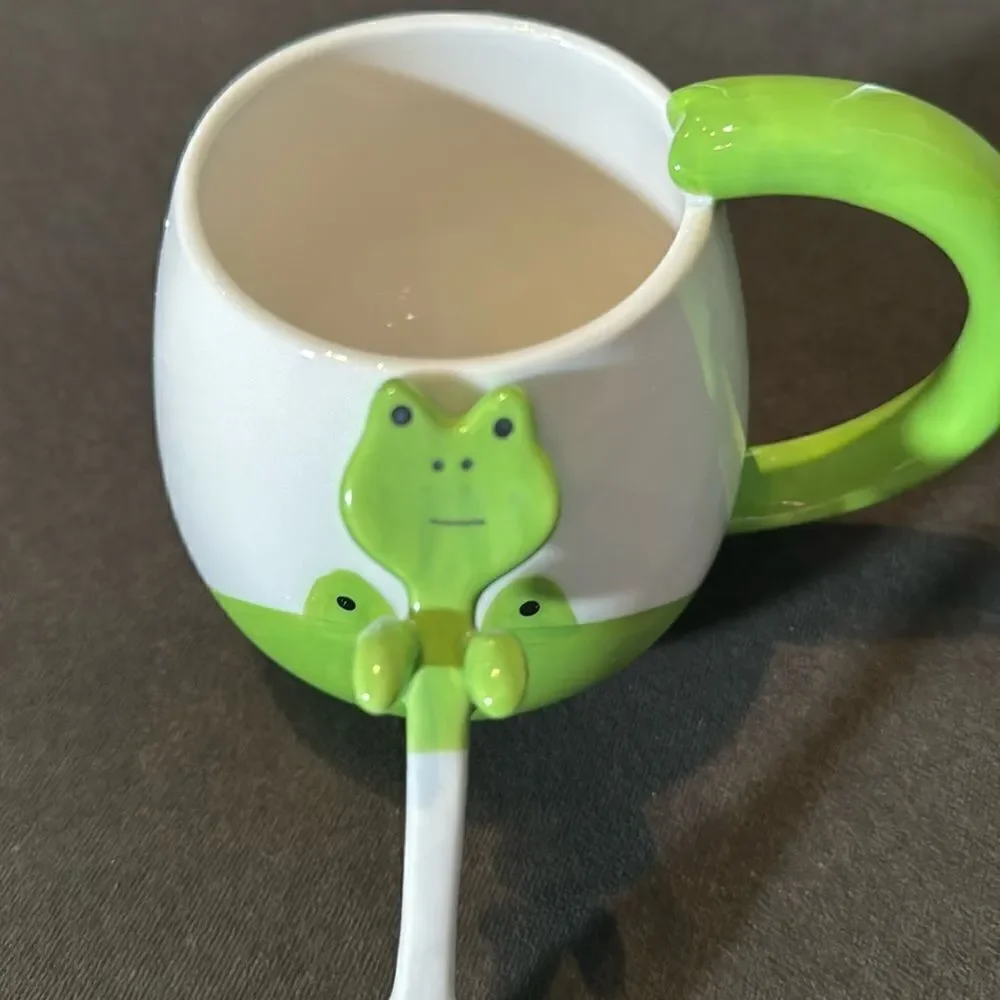 Frog Mug and Spoon Gift Set 15oz NEW